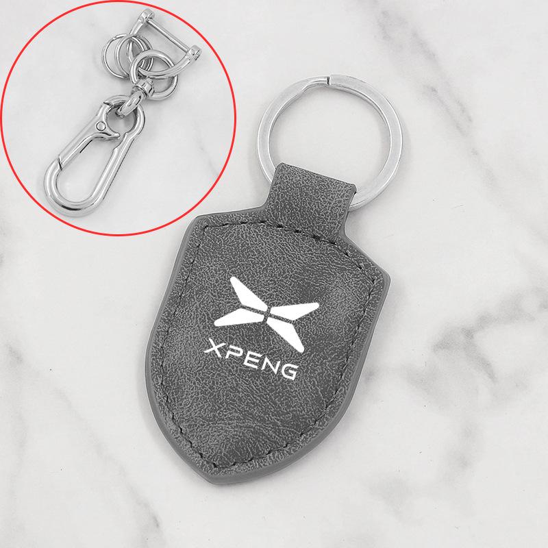 Carbon Fiber Leather Car Keychain for Xiaopeng P7, G9, G3i, P5, G7 - Pendant Buckle for Men and Women