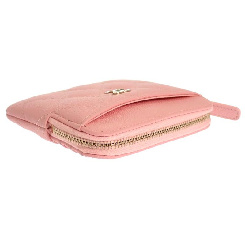 CHANEL  AP2061_B10583_U2360 Coin case pink Caviar skin Women