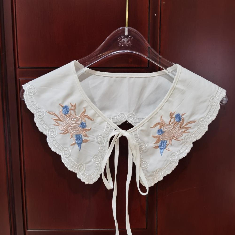 Collar Insignia Women's Lace Collar Organza Embroidery Detachable Shirt New Bow Fake Collar