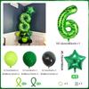 40 inch green pixel digital balloon set (0-9) pentagram aluminum foil balloons for decorating boys and girls' birthday parties