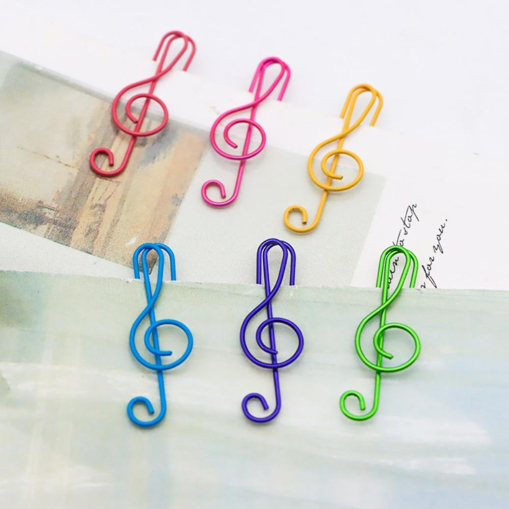 20PCS/Set Metal Music Note Metal Paper Clips Music Note Music Note Shaped Paper Clip Office