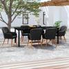 VidaXL Garden Dining Set with Cushions 7 Pcs Dining Furniture Table and Dining Chairs 3099509