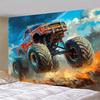 Aurace oversized monster truck background banner, for birthdays, anniversaries, indoor/outdoor use, and party backgrounds