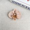 Women Korean Cloth Floral Pearl Hair Clip Sweet Phalaenopsis Flower Hairpin Female Headdress