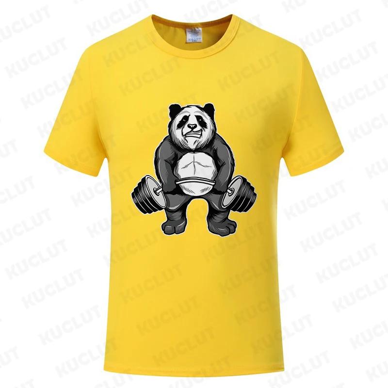 Panda Gym T-Shirts Workout Trainer Print Streetwear Men Women Fashion T Shirt Short Sleeve Clothes Funny Tees Tops Clothing