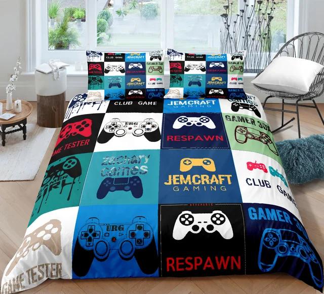 Gamer Bedding Set For Bedroom Soft Modern Gamepad Bedspreads Comefortable Kids Duvet Cover Video Game Quilt Cover And Pillowcase