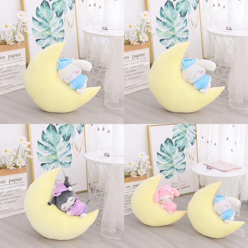 Sanrio Sleeping Moon Kids Plush Toy Cinnamoroll Kuromi Gift 40 35cm