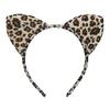 Обруч для волос с леопардовым узором, декор для ушей, повязка на голову для рождественской вечеринки, повязка на голову с изображением животных, тканевый головной убор