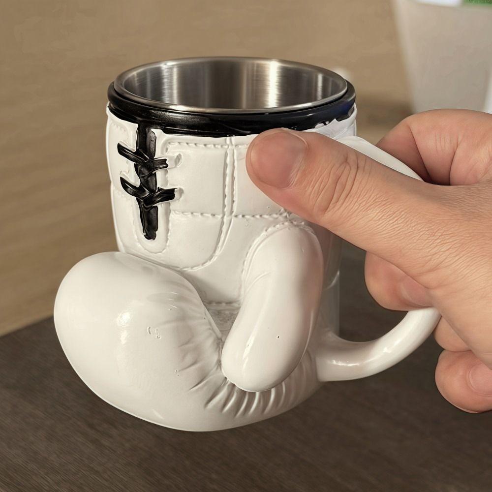 Double Wall Coffee Cup with Handle Water Cup Personalized Boxing Glove Mug  Men Boy Gifts