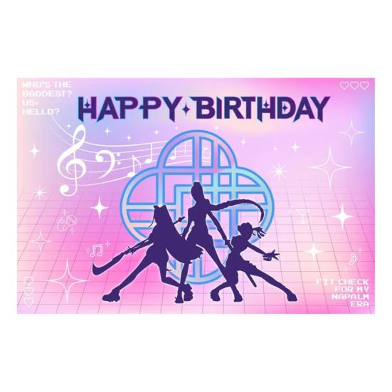 Фоновая ткань Демон Фильм Охотники С Днем Рождения Баннер Задник Подвесная ткань Украшение Детские товары для вечеринки