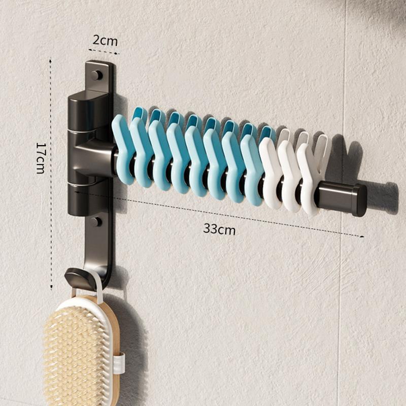 Bathroom Accessories Clothes Rack Organizer Wall Hanging Wall Household Balcony Folding Hook Rod Towel Rack
