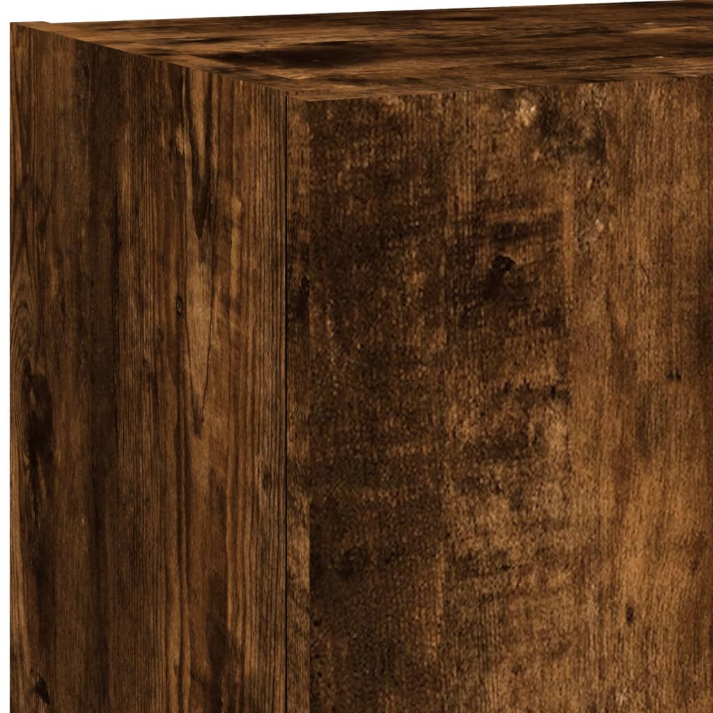 TV Cabinet with LED Lights Smoked Oak 40.5 x 30 x 90 cm