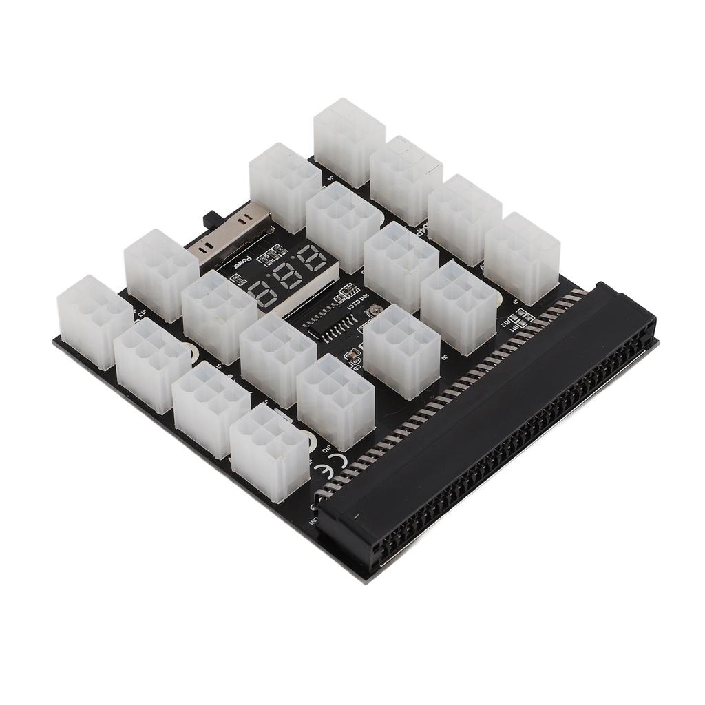 Breakout Board Power Supply Server Adapter 17 Ports 6 Pin LED Voltage Display Accessory
