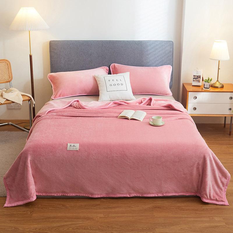 Новые простыни из молочного флиса, однотонные, из весеннего флиса, утолщенной фланели, кораллового флиса, для общежития, одинарное одеяло, одинарный плюшевый плед