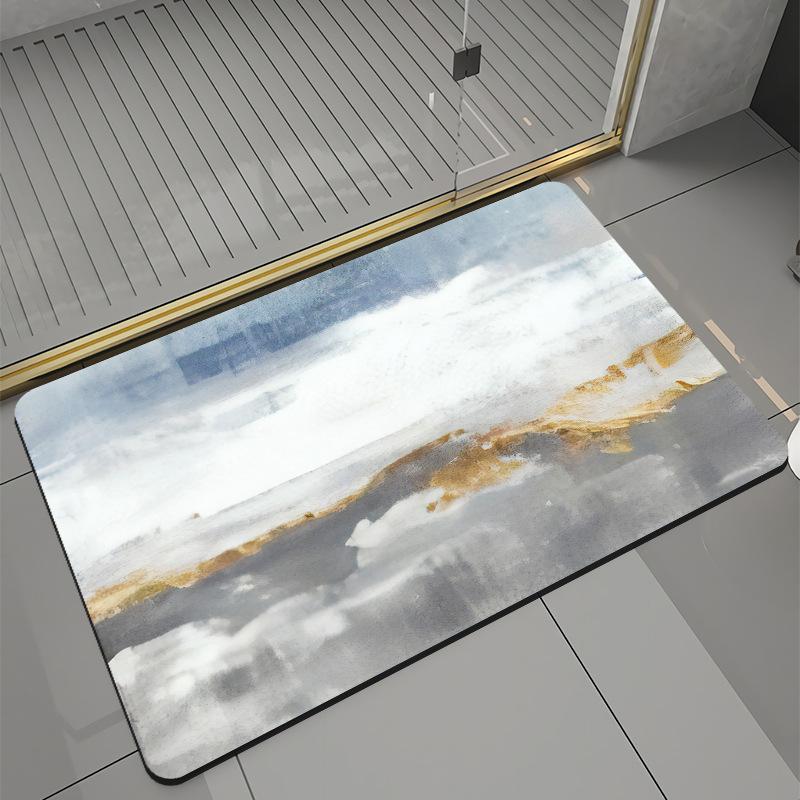 Bathroom Mats Front Door Mats Kitchen Mats Diatomite Mud Non-Slip Shower Rugs Quick Dry Machine Washable