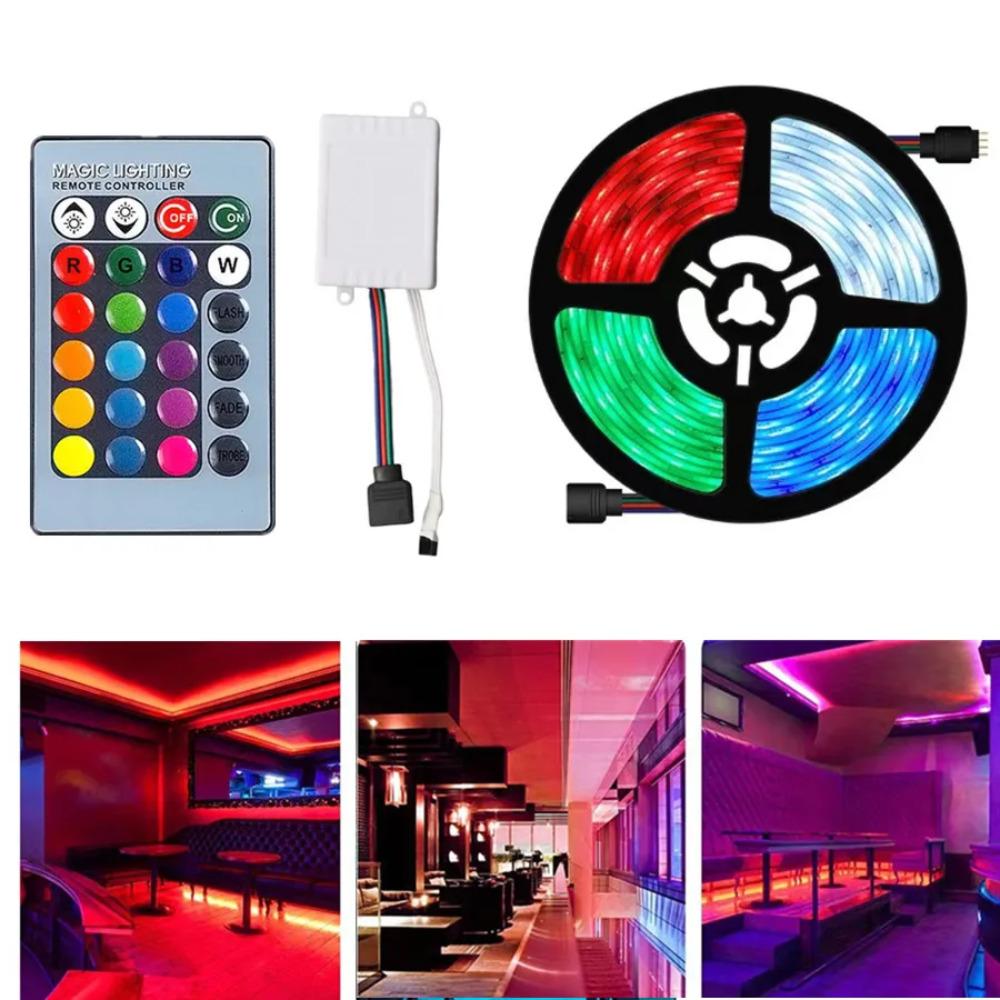 RGB 5050 комплект светодиодных лент с дистанционным управлением, светодиодная гибкая лента, диодная лента для подсветки телевизора, украшение комнаты, 54 светодиода/м