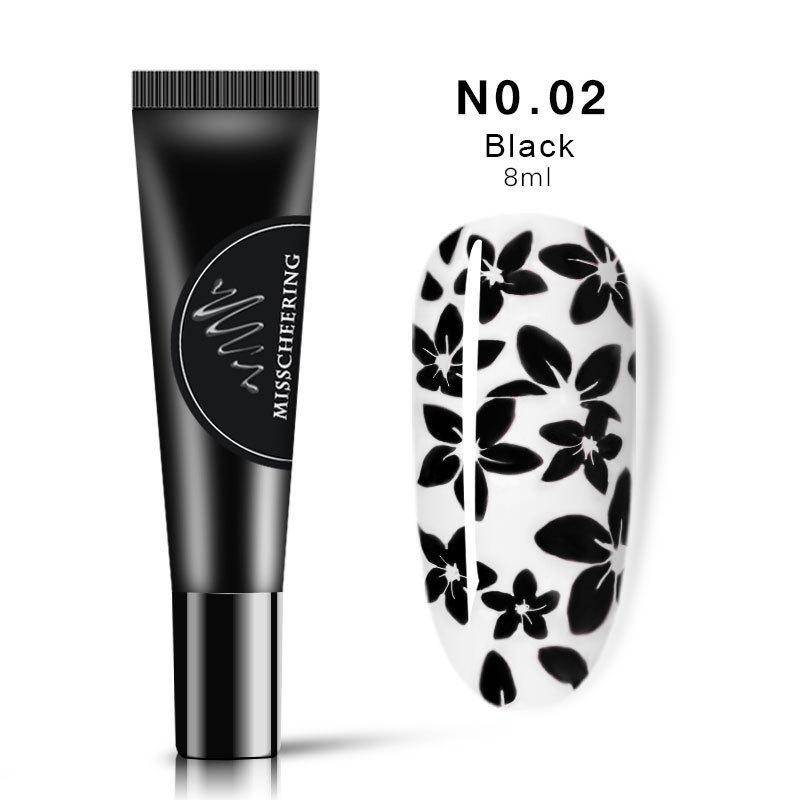 Гель-лак для ногтей 8 мл, черный, белый, красный, замачиваемый УФ-гель для печати, гель-лак для ногтей