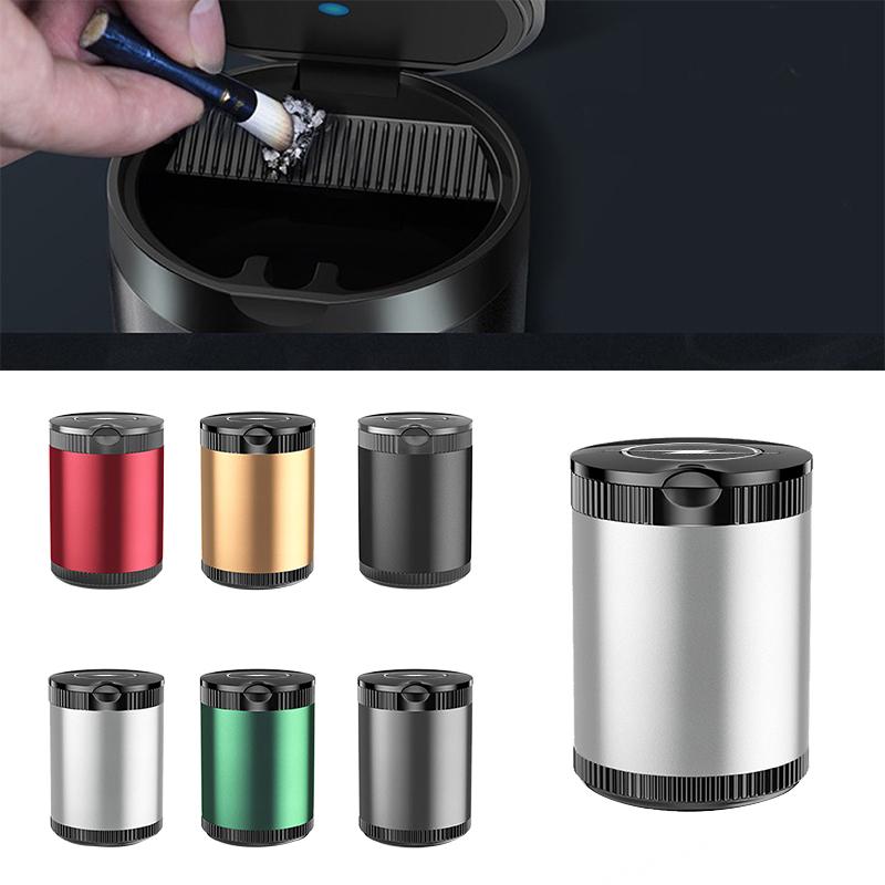Car Ashtray With LED Light Lid Portable Metal Inner Liner Ashtray For Opel Insignia