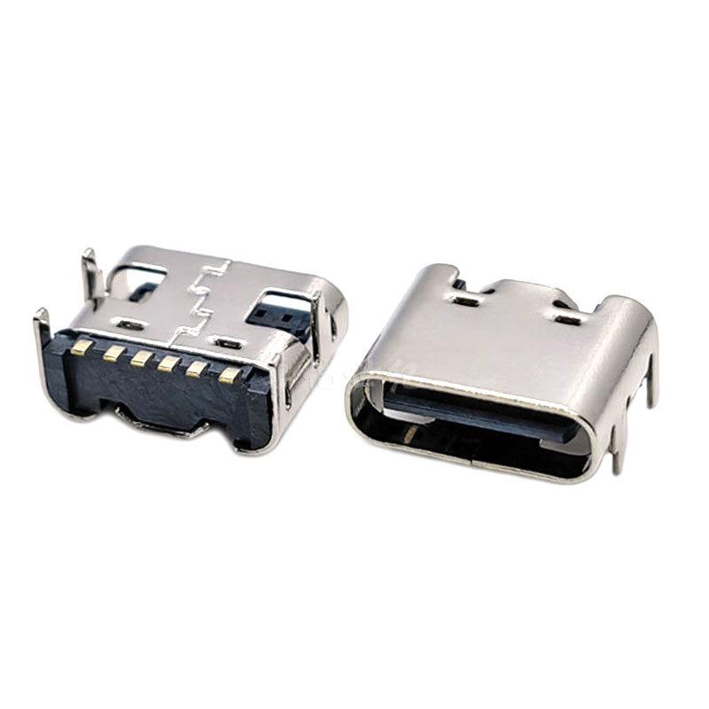 10/20 шт. 6-контактный разъем Type-C USB-разъем Type C гнездо зарядного порта Печатная плата Пайка SMD SMT DIY Ремонт Type C Адаптер