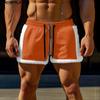 Men Drawstring Stitching Elastic Waist Furry Patchwork Home Wear Mini Shorts