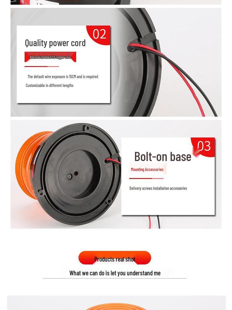 Круглый желтый предупреждающий свет для школьного автобуса и вилочного погрузчика LTE-5095