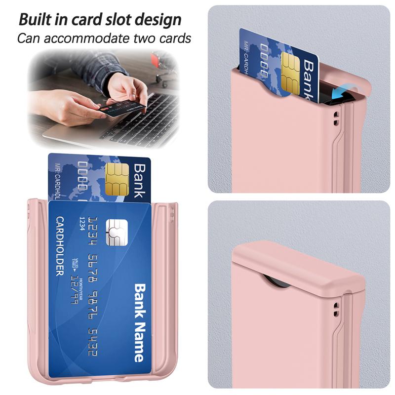 Пластиковый чехол с держателем для карт для телефона Samsung Galaxy Z Flip 6 5 4 3 Flip6 Flip5 Flip4 Flip3 5G Full Hinge Protection Cover