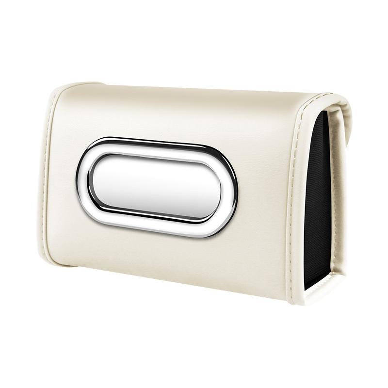New Car Tissue Box Holder PU Leather Car Center Console Armrest Napkin Box, Hanging Multi-Functional Tissue Box, Tissue Bag