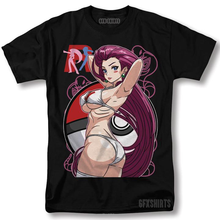 Хентай Вайфу Аниме Футболка Команда Ракета Косплей Сэмпай Манга Геймер Графическая Футболка Унисекс Футболка