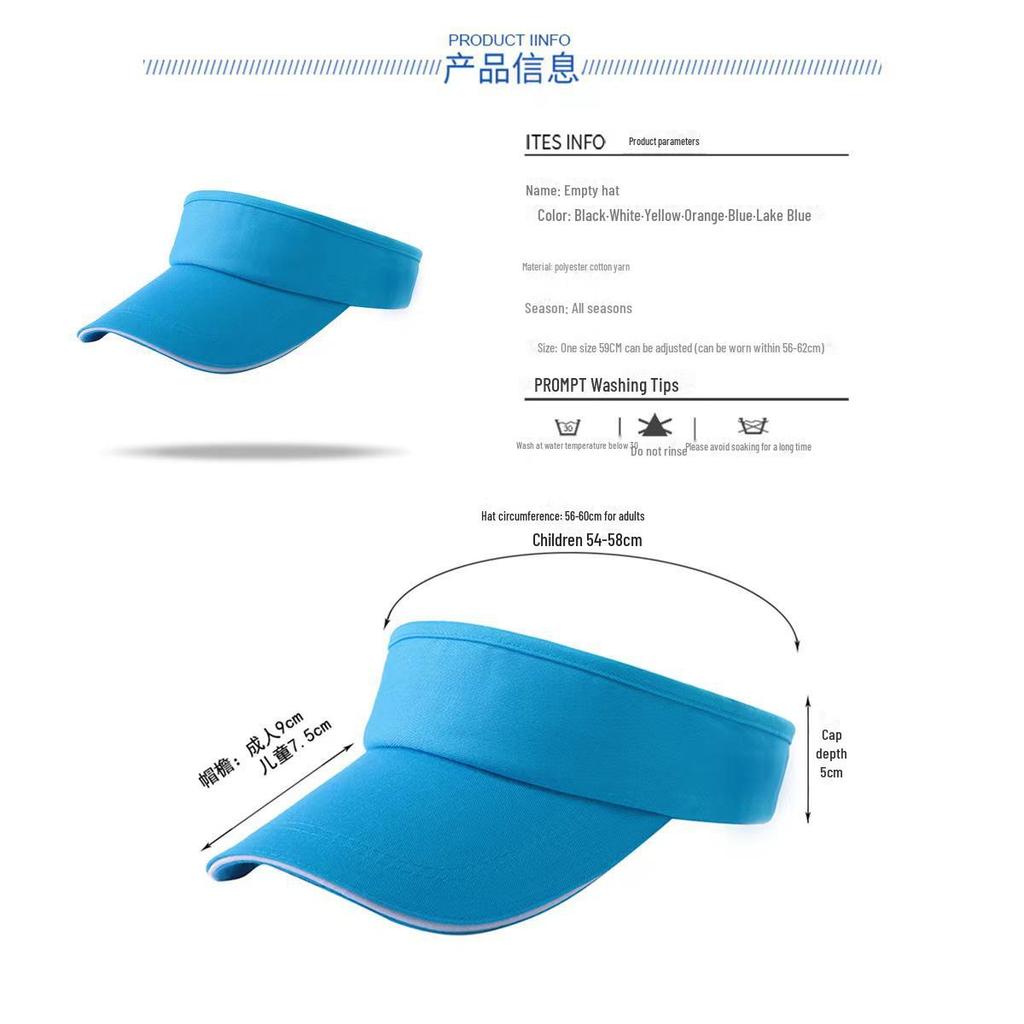 Козырек от солнца с индивидуальным логотипом: Идеально подходит для занятий спортом на открытом воздухе и путешествий. Кепка из полиэстера и хлопка.