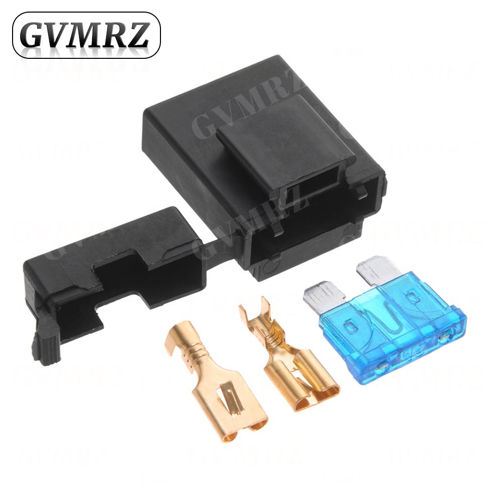 5Set Fuse Holder with Crimp Terminal Middle Fuse for Car Auto Connector 1A 2A 3A 4A 5A 7.5A 10A 15A 20A 25A 30A 35A 40A 45A 50A
