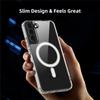 Оригинальный Магнитный Чехол Magsafe для Samsung Galaxy S25 S24 S23 S21 FE S22 Ultra Plus Беспроводная Зарядка Ударопрочный Прозрачный Чехол