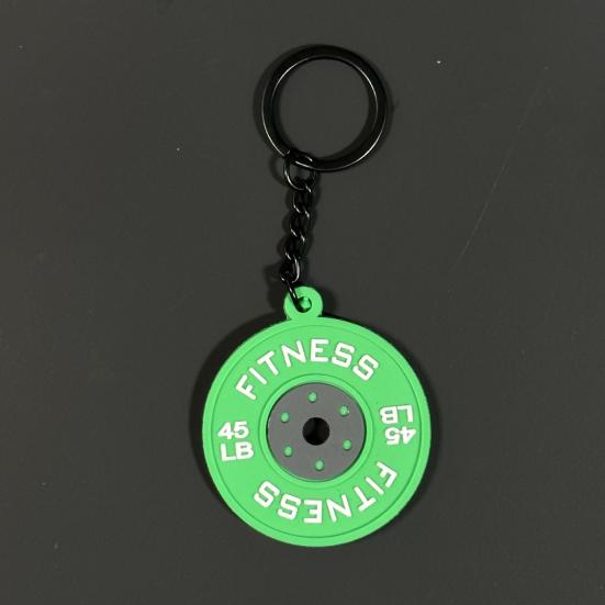 Фитнес-брелок-подвеска из резины и металла для тренировок, штанги, тяжелой атлетики, тренажерного зала, брелок для ключей, напоминание о подарке