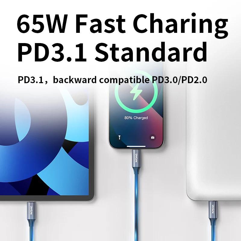 Кабель USB 3.2 10 Гбит/с Type C, передача данных USB A на Type-C, провод для жесткого диска USB C SSD 3A PD 65 Вт, быстрая зарядка