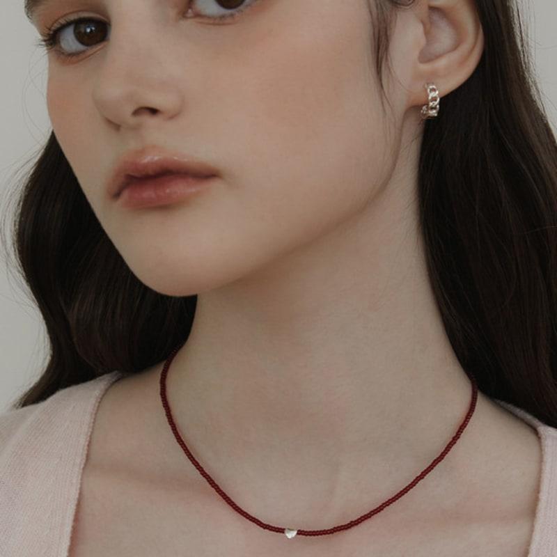 Tatiana (925 Silver) Dainty Heart Bead Necklace NZ2443