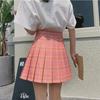 Мини-юбка в складку в клетку с высокой талией в корейском стиле для женщин - Лето 2025