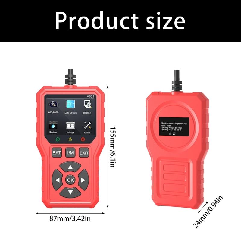 2.8Inch Screen Advanced Car Diagnostic Tool With 35000+ Code Library And Silicone Button Code Search For Quick Diagnosis