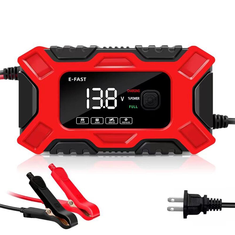 E-FAST Car Battery Chargers 12V/6A Full Automatic Battery Chargers Maintainer 3-Stage Portable