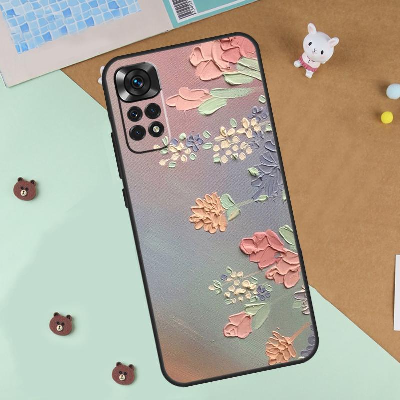 Oil Painting Boho Flower Art Case For Xiaomi Redmi 14C 10C 12C 13C Cover For Redmi Note 13 Pro 14 9 10 11 12 10S 11S 12S