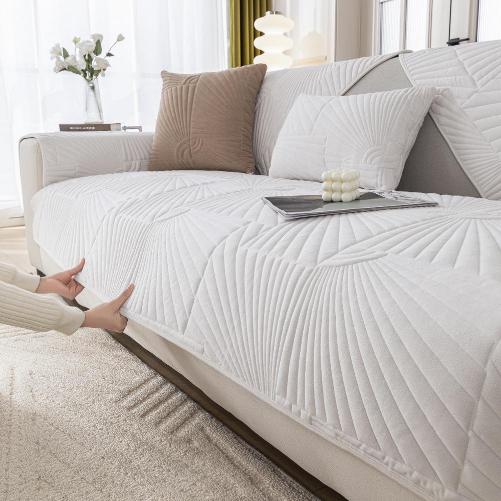 Cream Blizzard Velvet Sofa Cushion Autumn And Winter Non-Slip Cushion Premium Sofa Cover Seat Cushion Cover