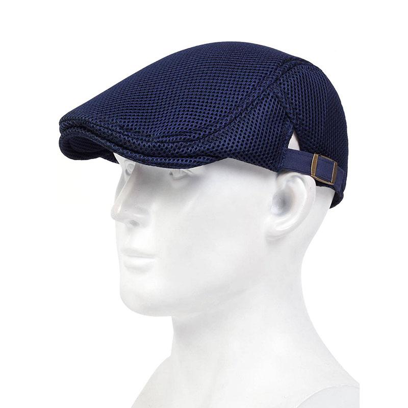 Мужские сетчатые кепки газетчика, шляпы британских художников, весенние и летние вентилируемые береты, регулируемая плоская кепка, хип-хоп береты