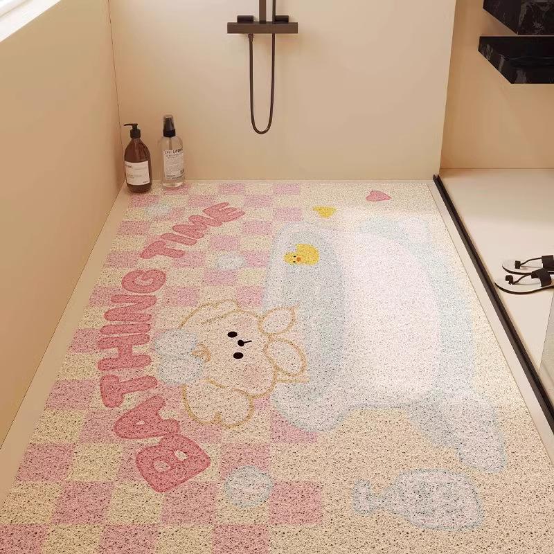 Ванная комната Полый шелковый круг Напольный Можно резать Коврик Нескользящий коврик для пола Душевая комната Ванная комната Туалет Противоскользящий Грязеотталкивающий коврик
