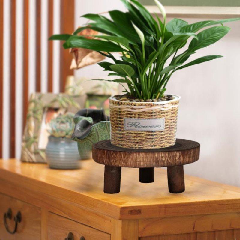 Wooden Plant Stand Flower Pot Base Holder Stool Garden Flower Display