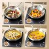 Cross 304 Stainless Steel Triple-Layer Wok: Induction & Gas Compatible Flat-Bottom Frying Pan, Coating-Free.
