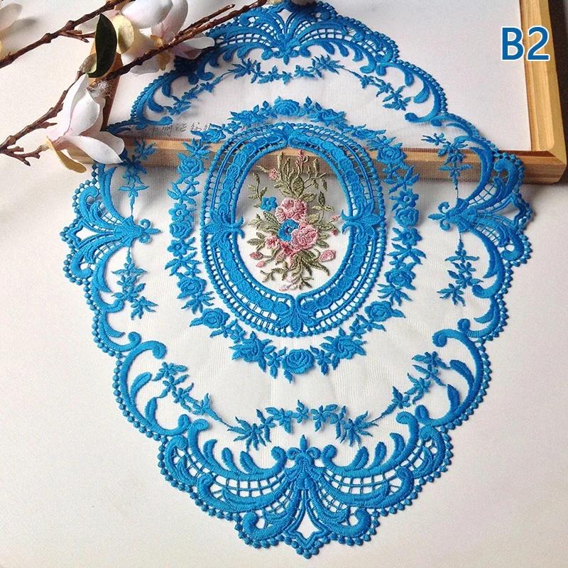1PC Dinning Table Cover Embroidered Table Cloth Elegant Round Lace Tablecloth Coffee Coasters Napkin Party Wedding Decoration