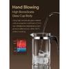 KAMJOVE 200ml-1.2L Heat-resistant Glass Tea Infuser Tea Pot Button,Separating Glass Teapot with Strainer,Kettle Press Filtering