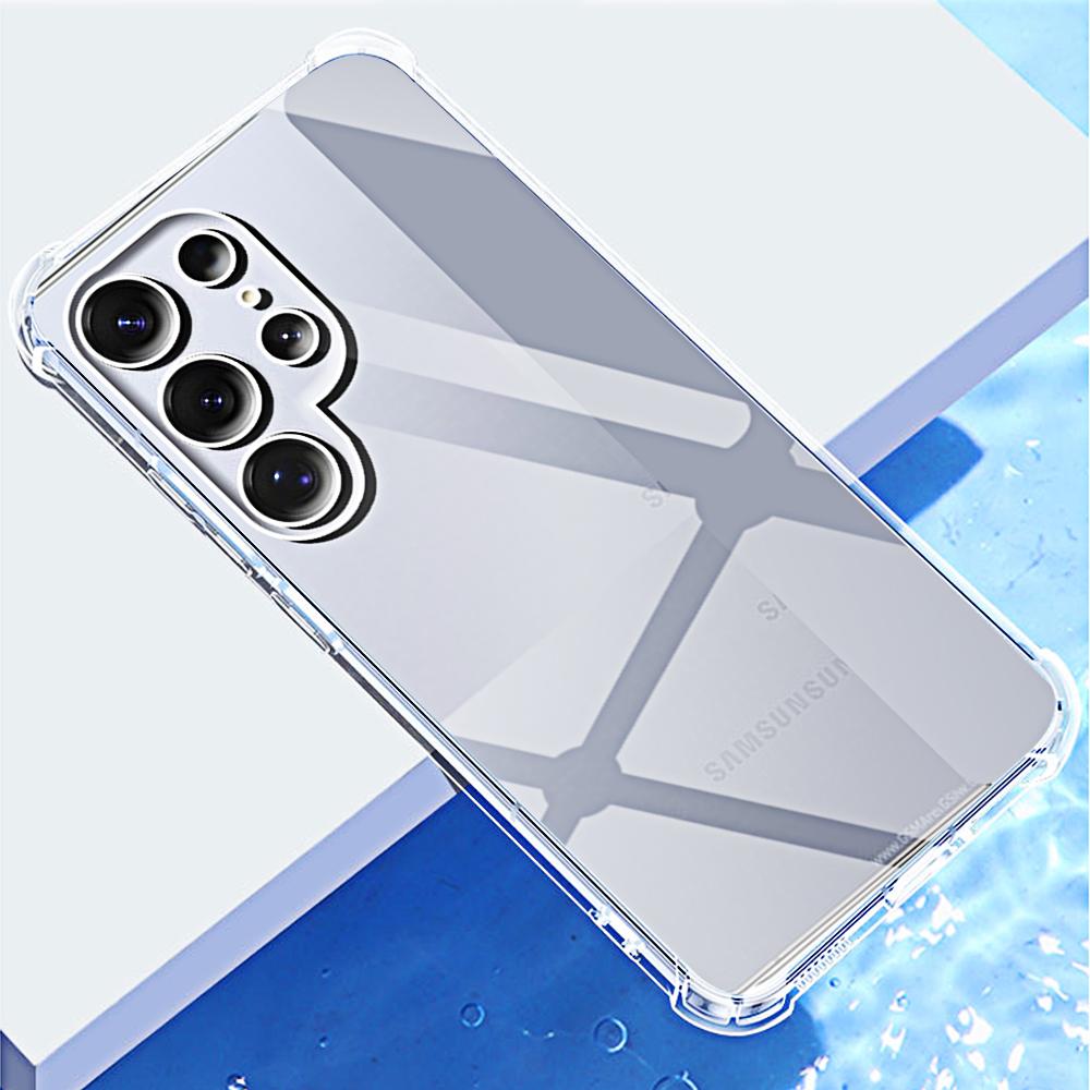 Прозрачный чехол для телефона Samsung S25 S24 Ultra Plus + FE Защитные задние крышки для камеры Clera для Galaxy S25ultra S24fe
