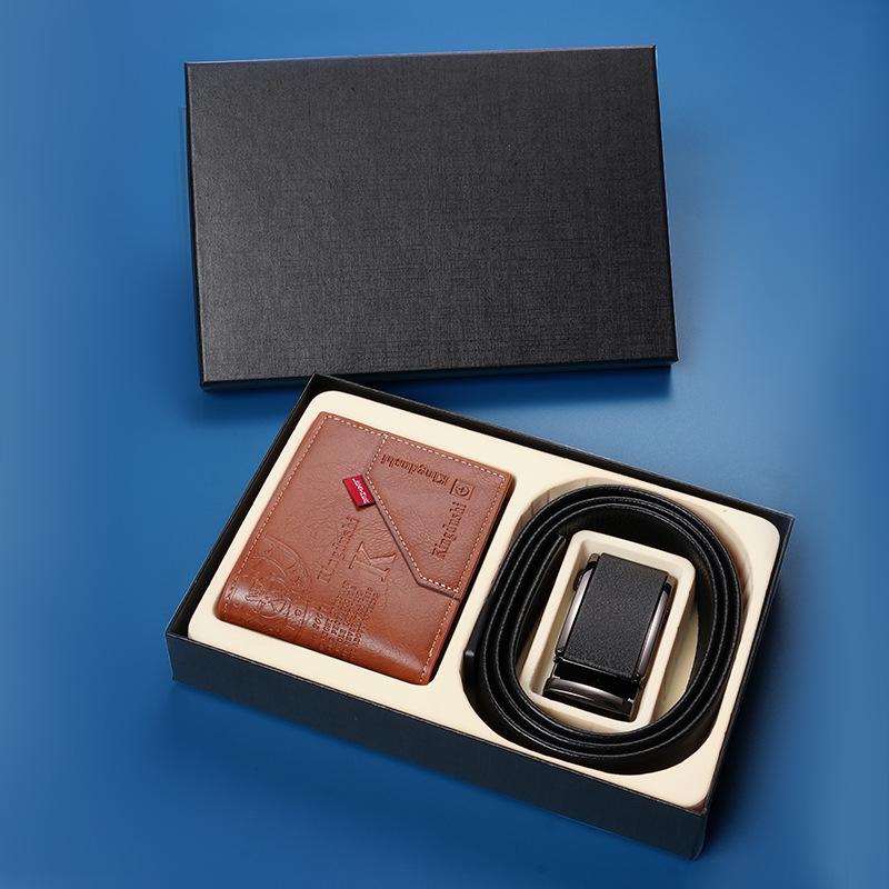 Мужской случайный подарок ремень кошелек подарочная коробка автоматическая пряжка брючный ремень набор кошельков подарок подарок