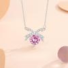 S999 Чистое Серебряное Ожерелье-Бант Женское Легкое Роскошное Женское Дизайнерское Ожерелье Бабочка Мечта Ключица Цепочка Розовое Цирконовое Принцесса Узел Ожерелье