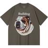 230GSM 100% Cotton T-Shirt Bulldog Print Tees Funny Harajuku Style Combed Cotton Tshirt