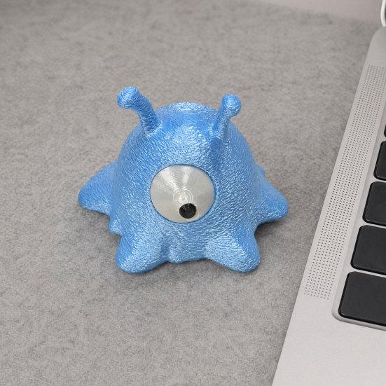 Baizihuahu 3D-печатное украшение «Одноглазый инопланетянин», цельнолитая фигурка с мерцающей синей жемчужной текстурой, Настольное украшение